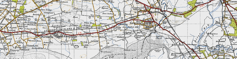 Old map of Brackenwood in 1947