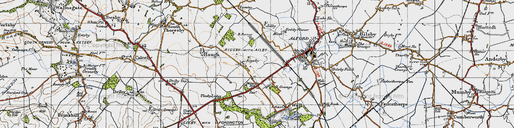 Old map of Well Grange in 1946