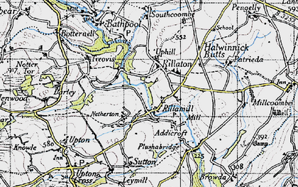 Old map of Rilla Mill in 1946