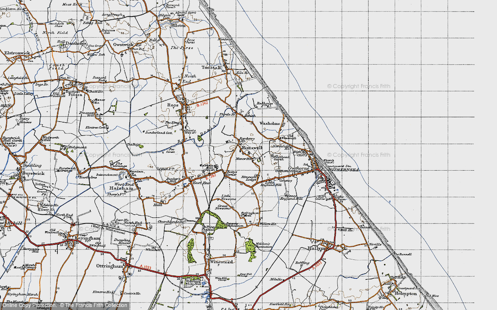 Old Map of Rimswell, 1947 in 1947