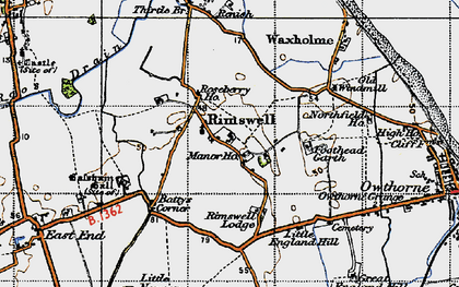 Old map of Rimswell in 1947