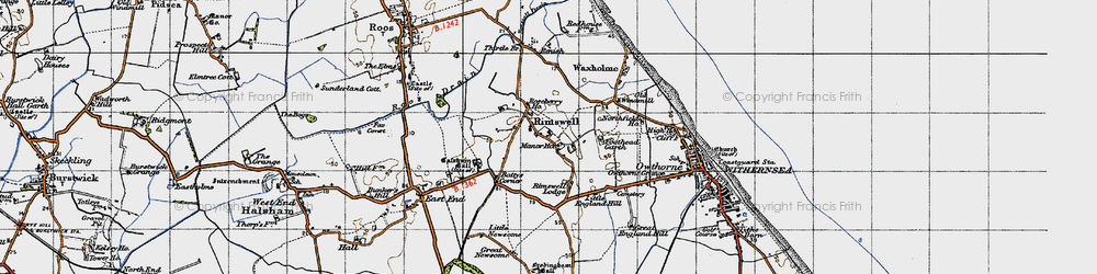 Old map of Rimswell in 1947