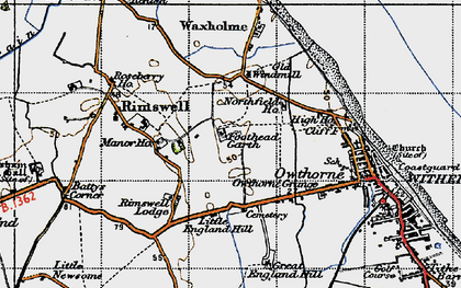 Old map of Rimswell Valley in 1947