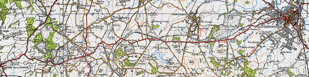 Old map of Blackbrook Resr in 1946