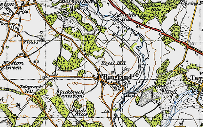 Old map of Ringland in 1945