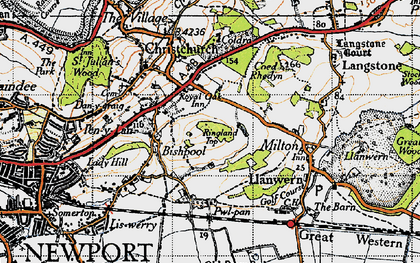Old map of Ringland in 1946