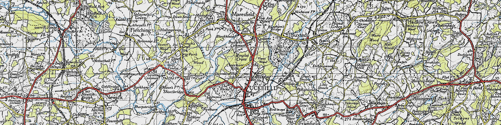 Old map of Ringles Cross in 1940