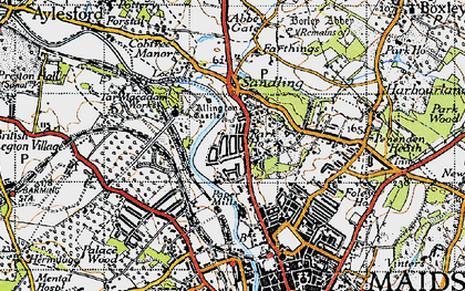Old map of Allington Castle in 1946