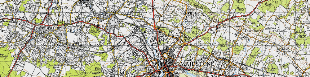 Old map of Allington Castle in 1946