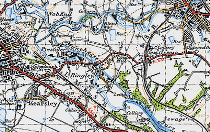 Old map of Ringley in 1947
