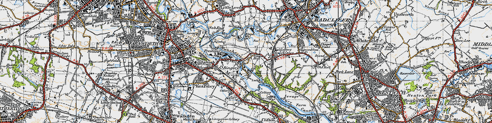 Old map of Ringley in 1947