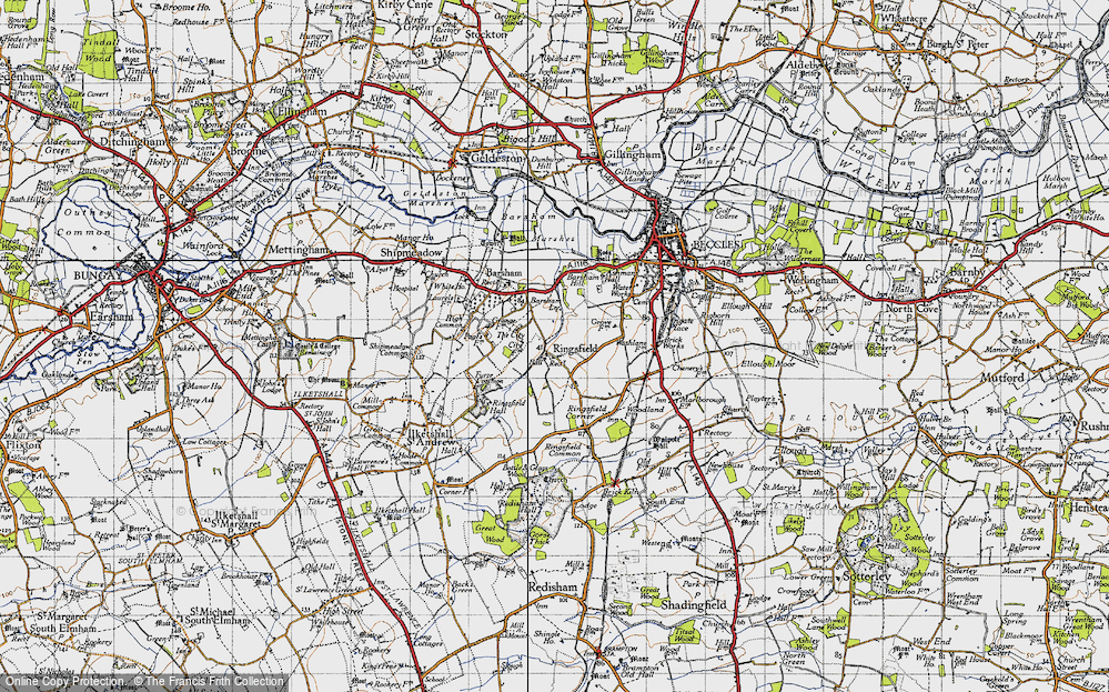 Old Map of Ringsfield, 1946 in 1946
