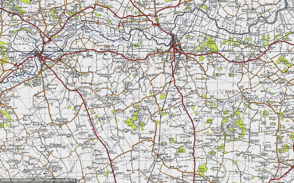 Old Map of Ringsfield Corner, 1946 in 1946