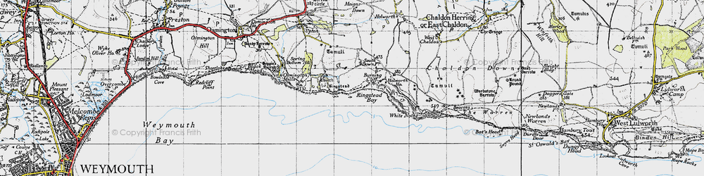 Old map of Burning Cliff in 1946