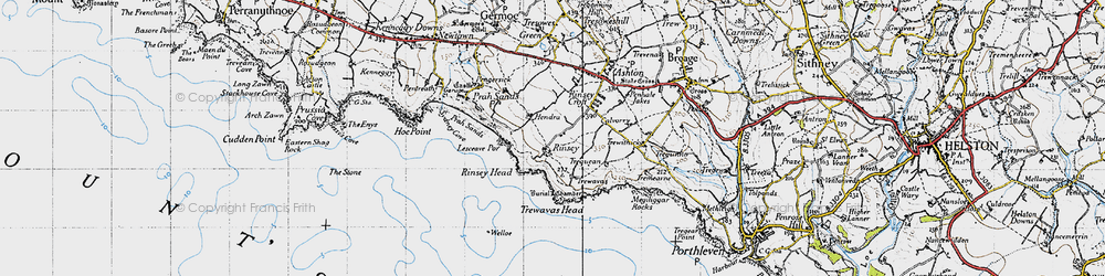 Old map of Rinsey in 1946