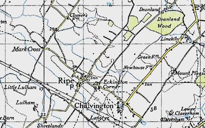 Old map of Ripe in 1940