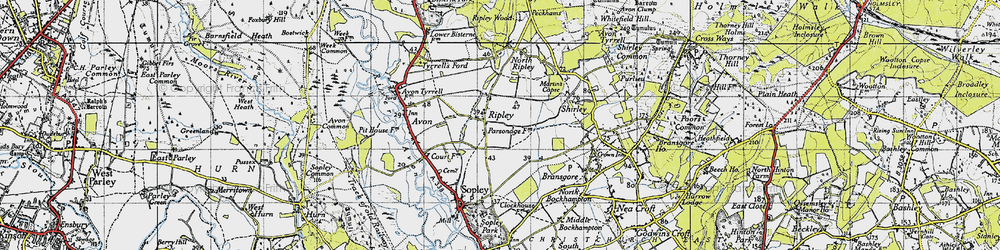 Old map of Ripley in 1940