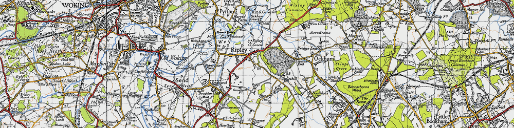 Old map of Ripley in 1940