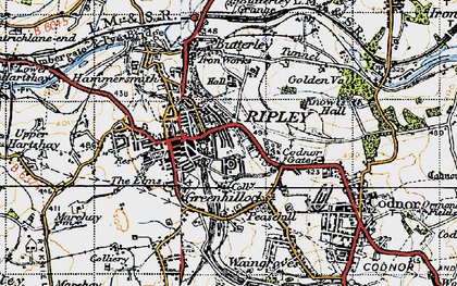 Old map of Ripley in 1946