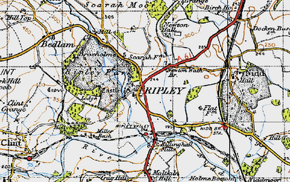 Old map of Ripley in 1947