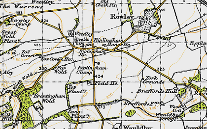 Old map of Beverley Clump in 1947