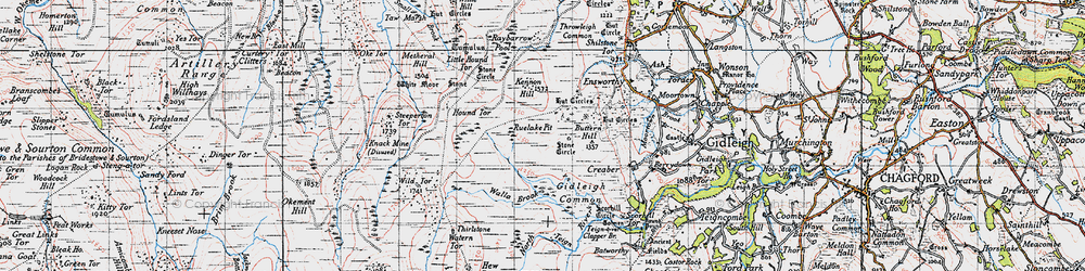 Old map of Wild Tor in 1946