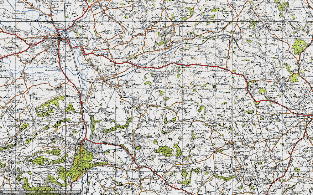 Old Map of Historic Map covering Buckland in 1947