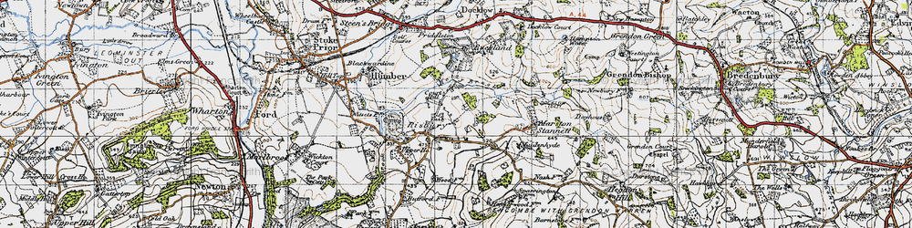 Old map of Buckland in 1947