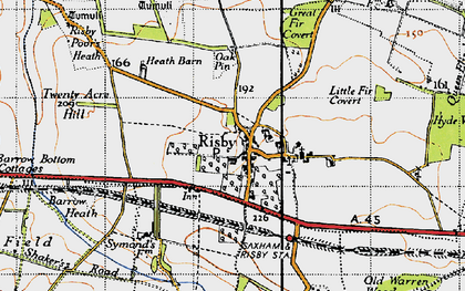 Old map of Risby in 1946