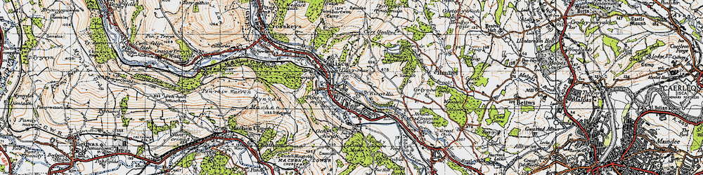 Old map of Risca in 1947