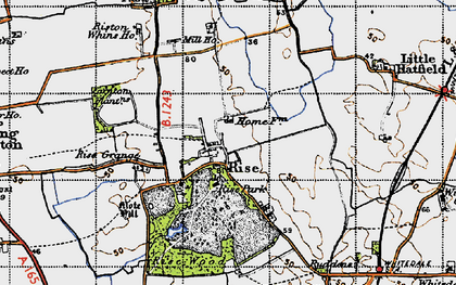 Old map of Rise in 1947