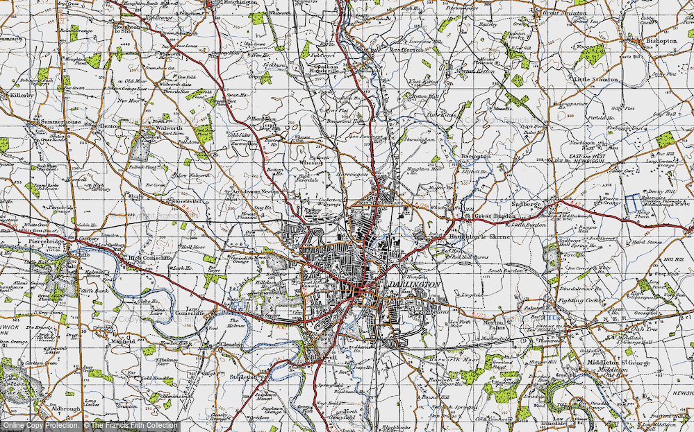 Old Map of Rise Carr, 1947 in 1947