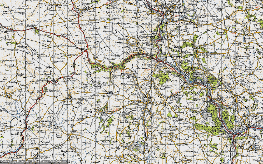 Old Map of Rise End, 1947 in 1947