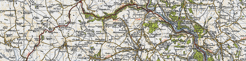 Old map of Rise End in 1947