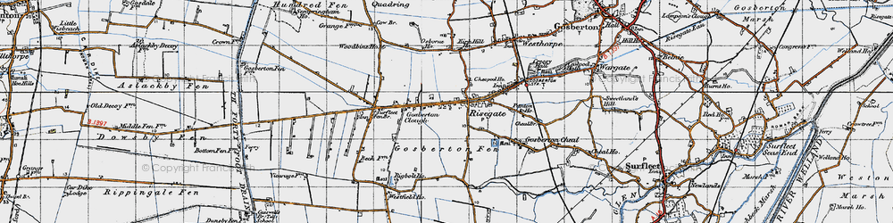 Old map of Risegate in 1946