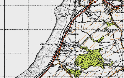 Old map of Risehow in 1947