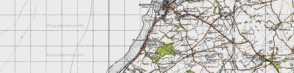 Old map of Risehow in 1947