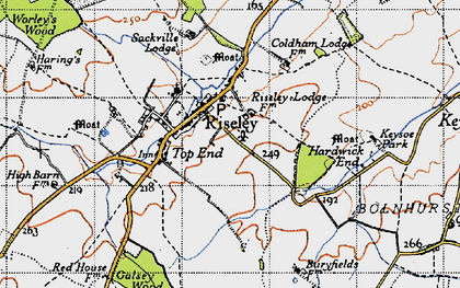 Old map of Bedford Autodrome in 1946