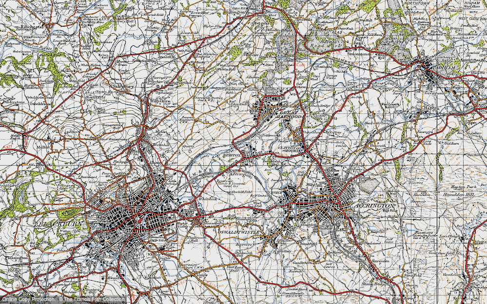 Old Map of Rishton, 1947 in 1947