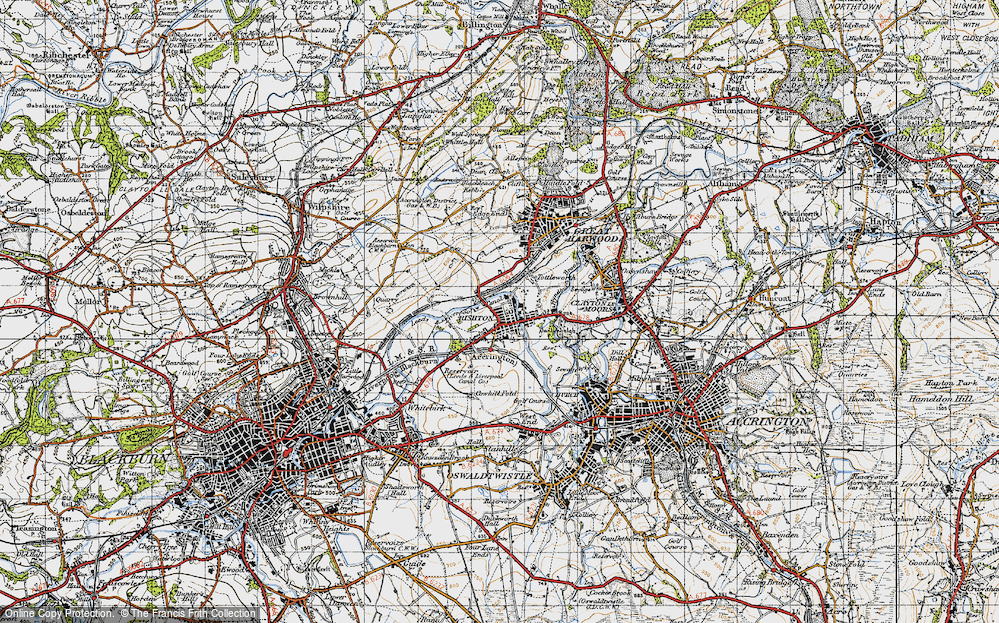 Historic Ordnance Survey Map of Rishton, 1947