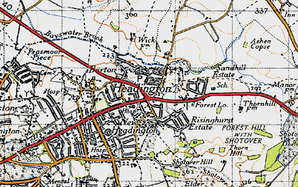 Old map of Risinghurst in 1946