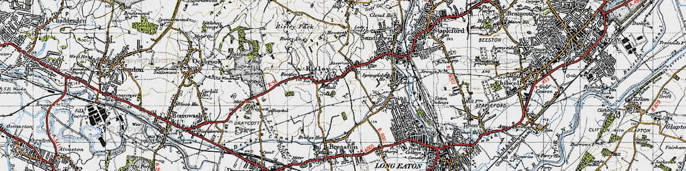 Old map of Risley in 1946