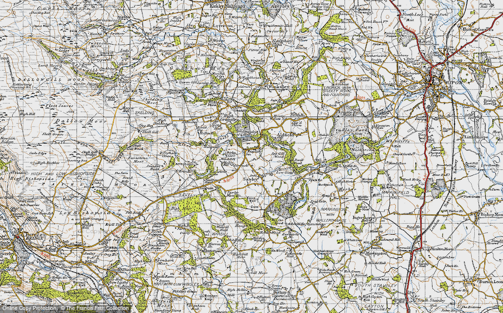 Old Map of Risplith, 1947 in 1947