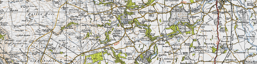 Old map of Risplith in 1947