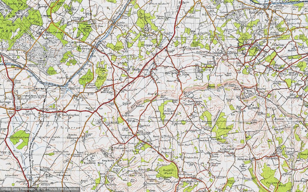 Old Map of Rivar, 1945 in 1945