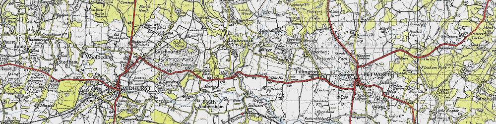 Old map of River Common in 1940