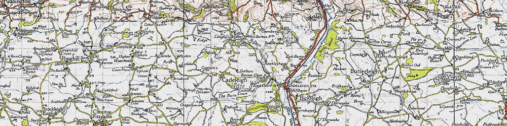 Old map of River Dart in 1946