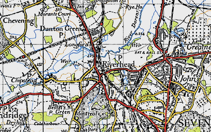 Old map of Riverhead in 1946