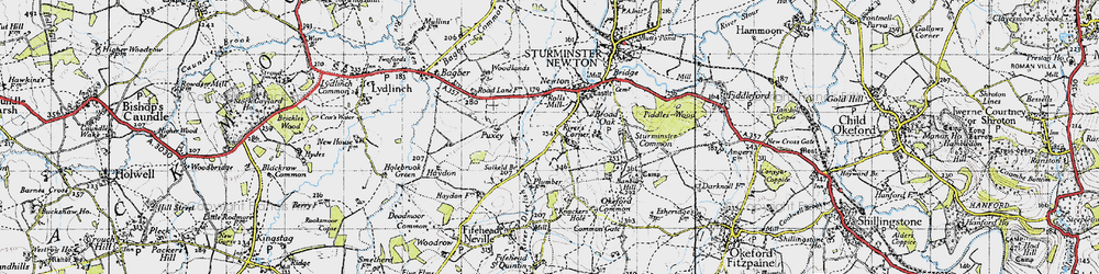 Old map of Rivers' Corner in 1945