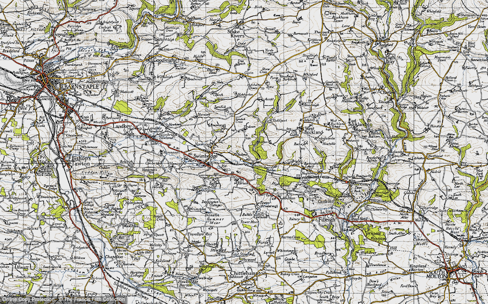 Old Map of Historic Map covering Bushton in 1946